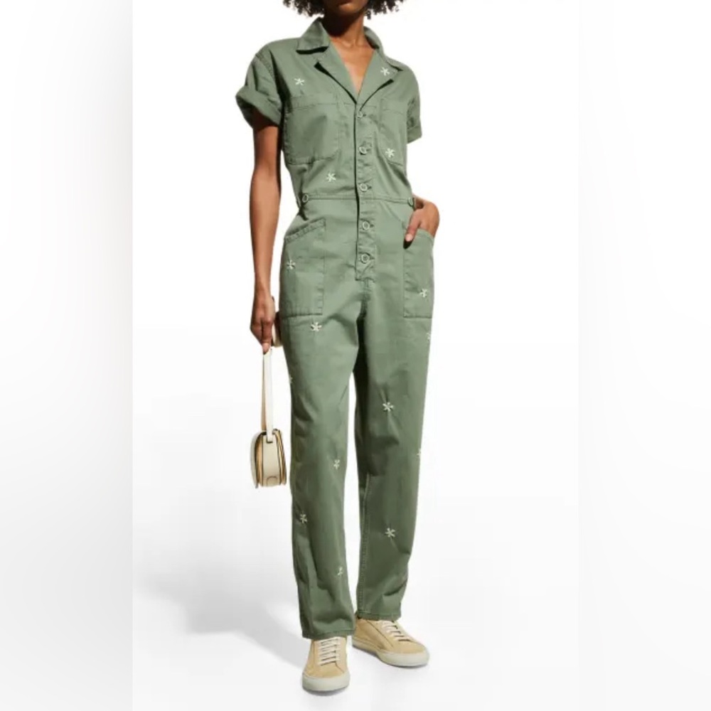 PISTOLA Grover Twill Flower Embroidered Jumpsuit
